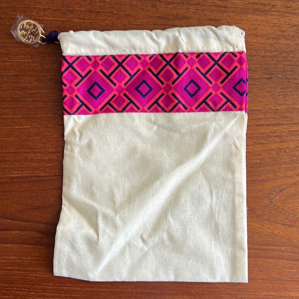 Tory Burch Cream Small Size Shoe Protector Dust Bag 8.5” x 6.5” Drawstrings